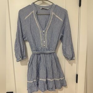 Zara Navy and White Striped Garment